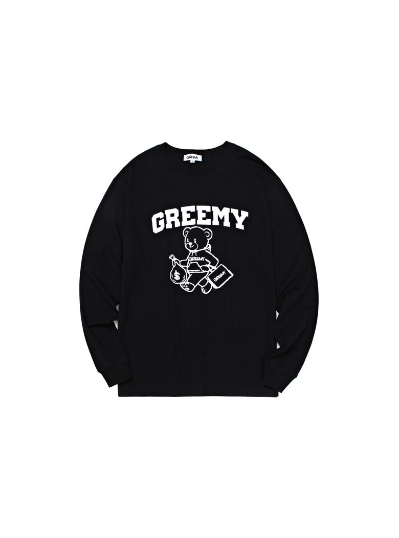BEAR LONG SLEEVE T-SHIRTS(BLACK)