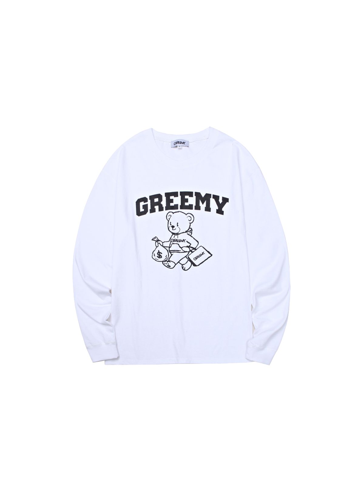 그리미(GREEMY) BEAR LONG SLEEVE T-SHIRTS(WHITE)