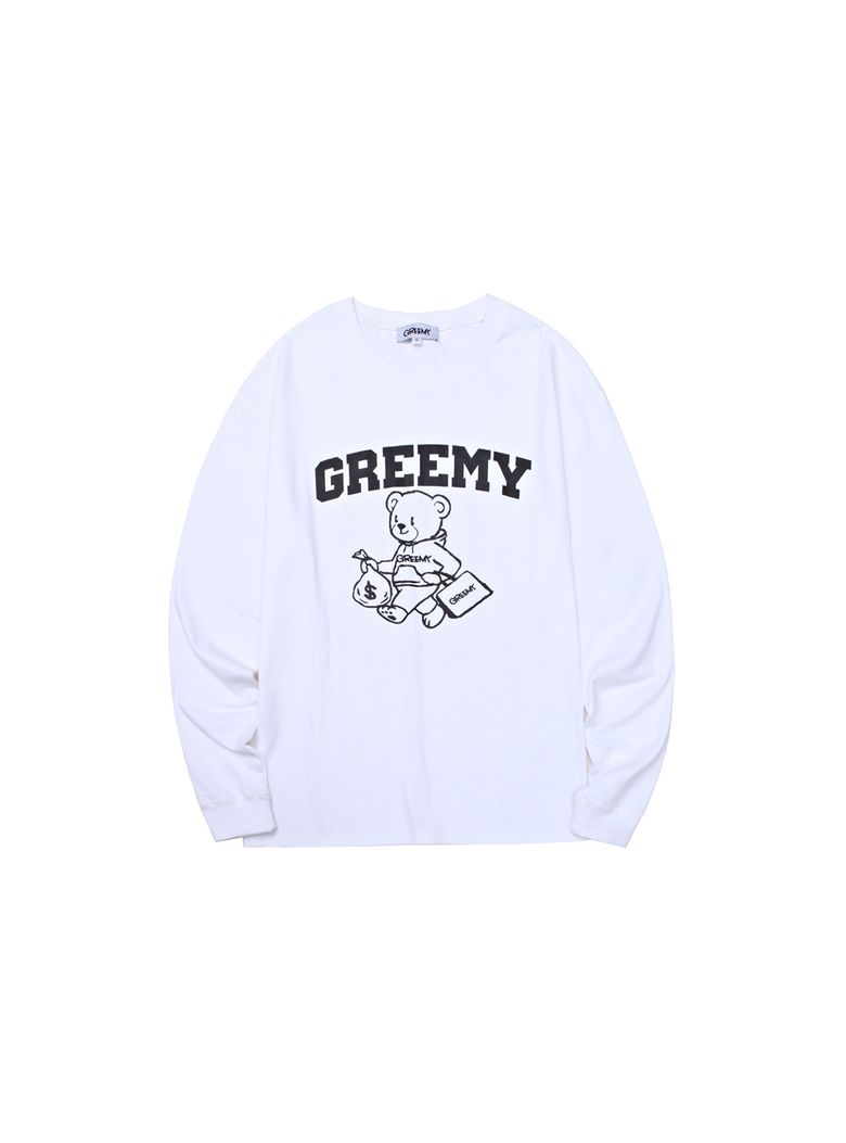 BEAR LONG SLEEVE T-SHIRTS(WHITE)