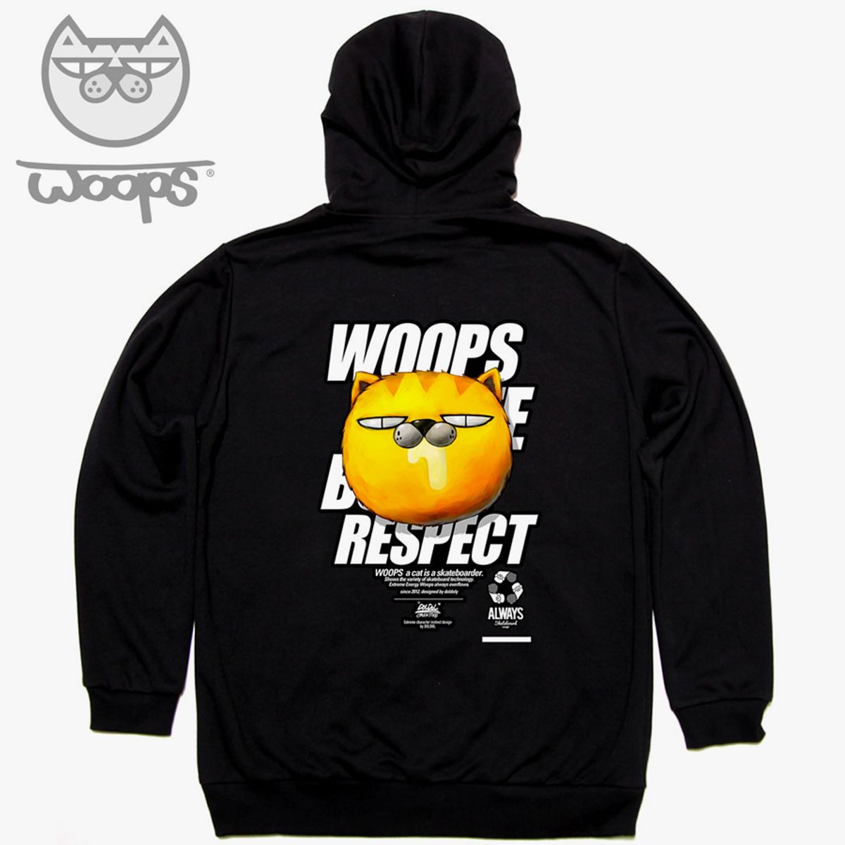 돌돌(DOLDOL) WOOPS_HOODY_97 스케이트보드 고양이 웁스 캐릭터 후드티 후디