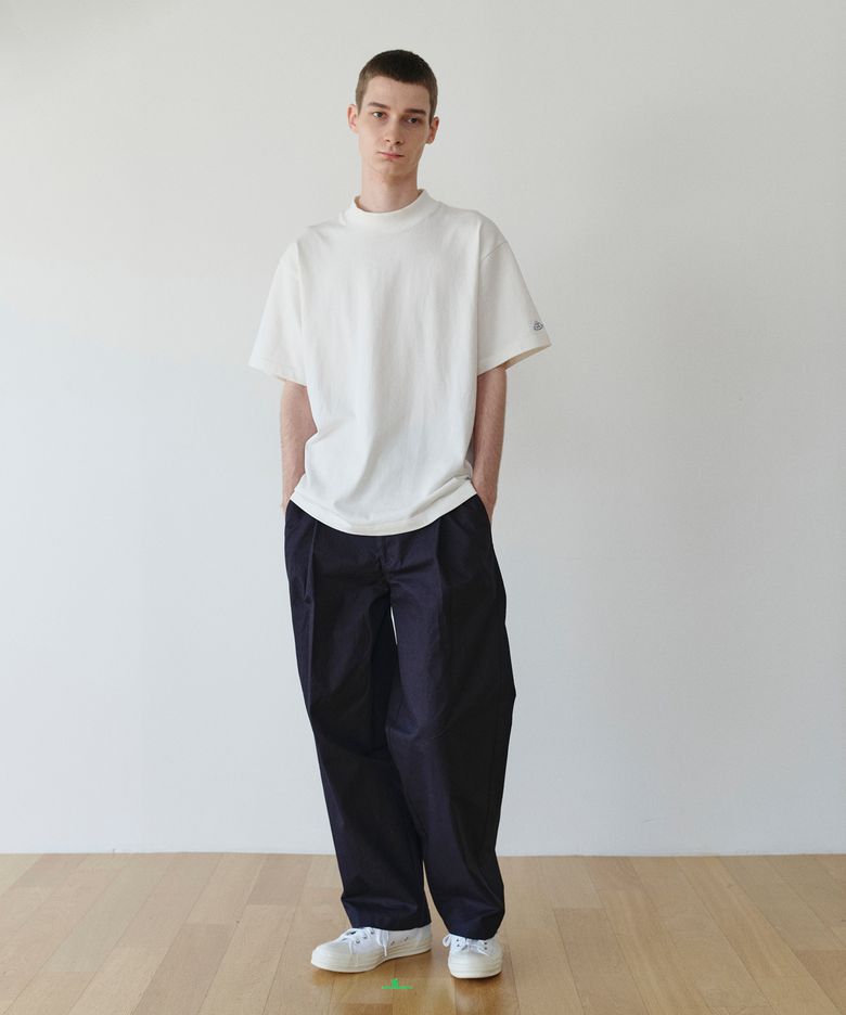 CSL TUCK WIDE PANTS-NAVY