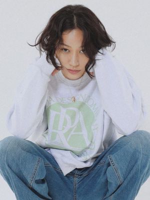 ROUND LOGO CREWNECK SWEATSHIRT HEATHER GRAY