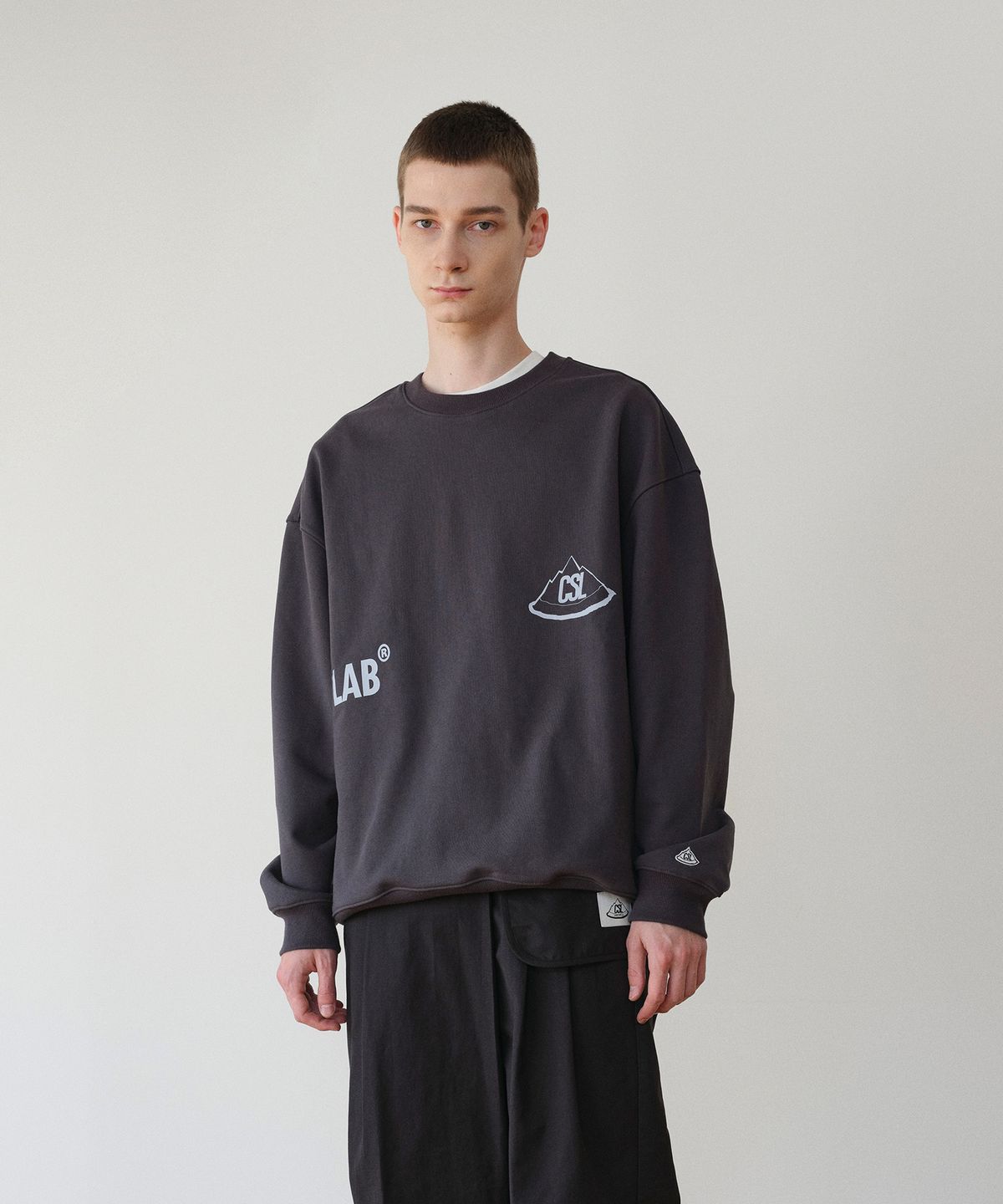 차마스포츠랩(CHAMASPORTSLAB) CSL LOGO SWEAT SHIRTS-CHARCOAL