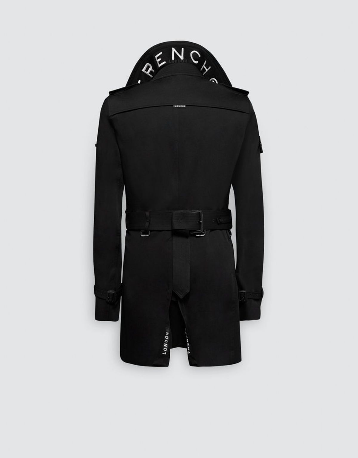 트렌치런던(TRENCH LONDON) 레이크 슬림 트렌치 코트(BLACK/BLACK/WHITE)