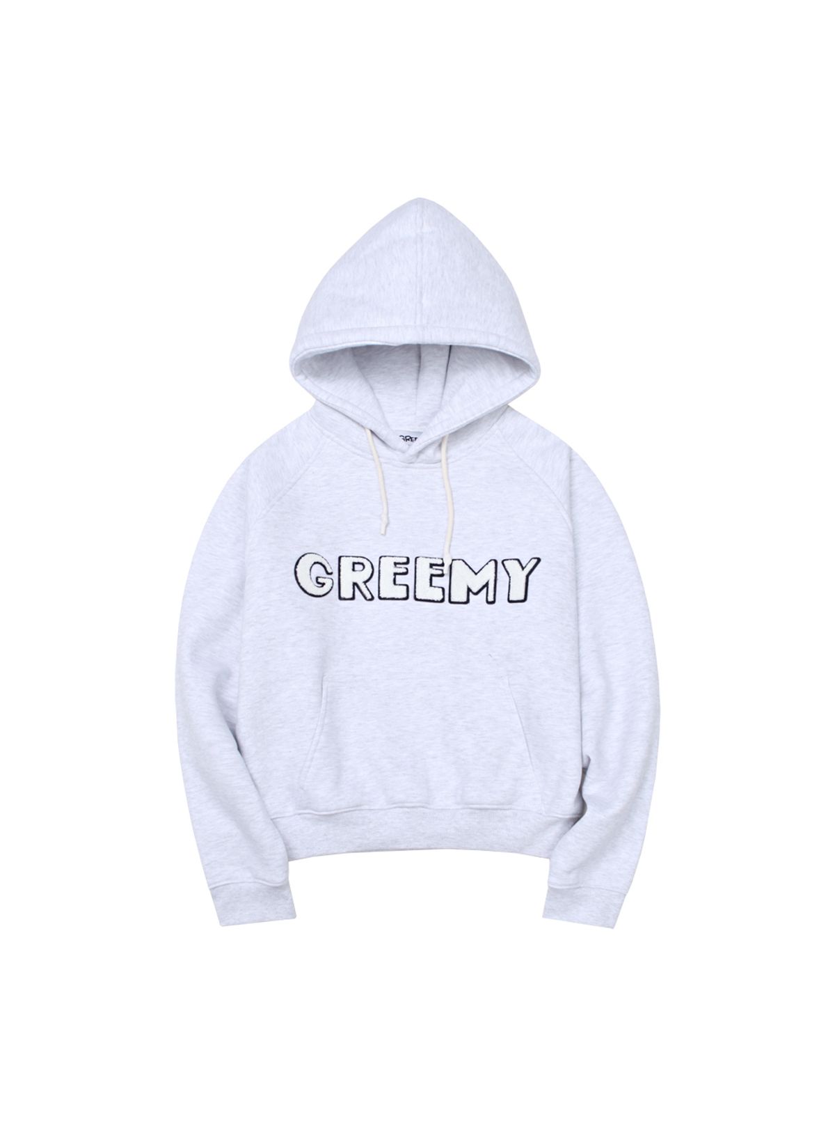 그리미(GREEMY) BOOKLE LOGO HOODIE(MELANGE GREY)