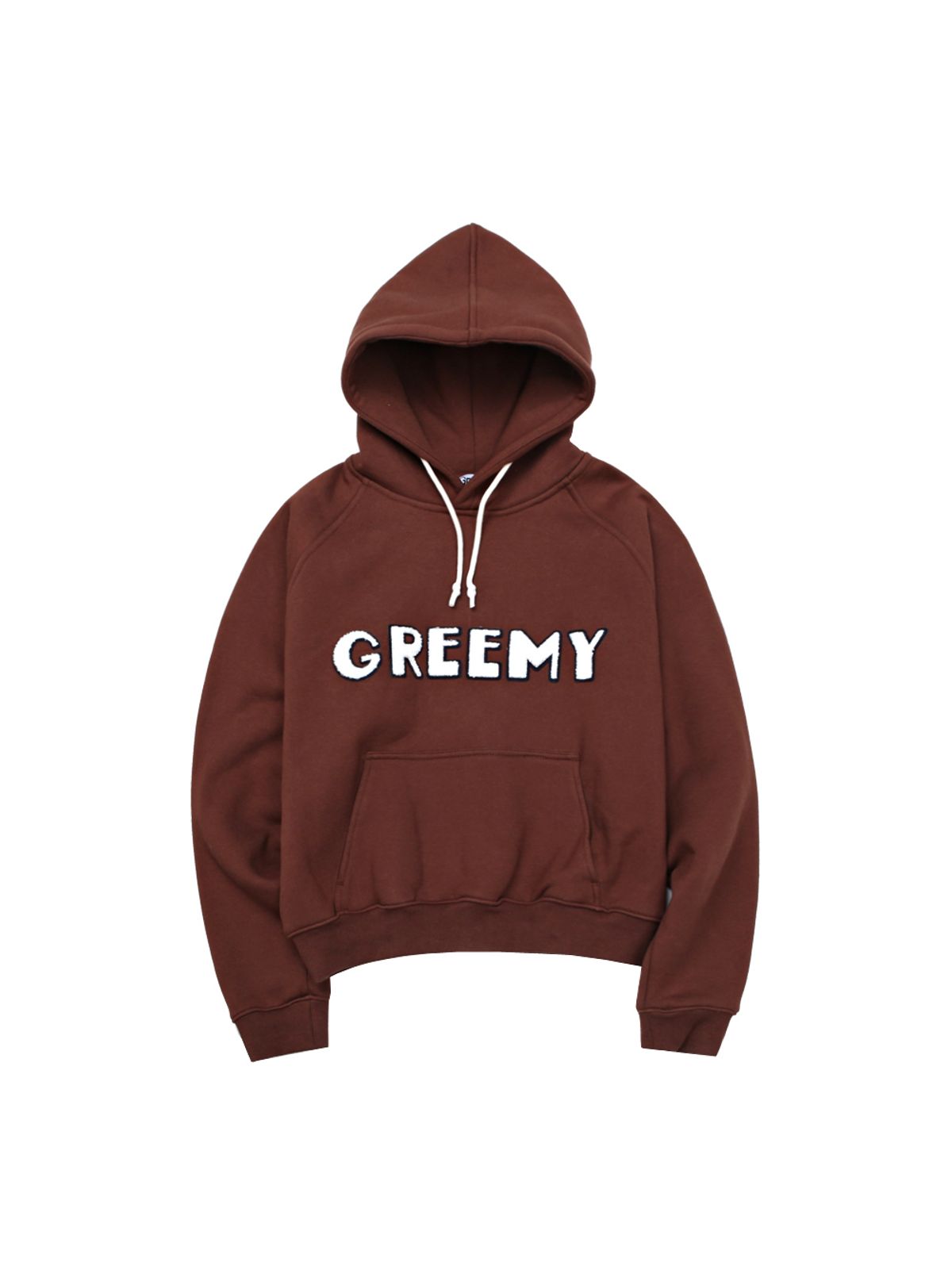 그리미(GREEMY) BOOKLE LOGO HOODIE(BROWN)