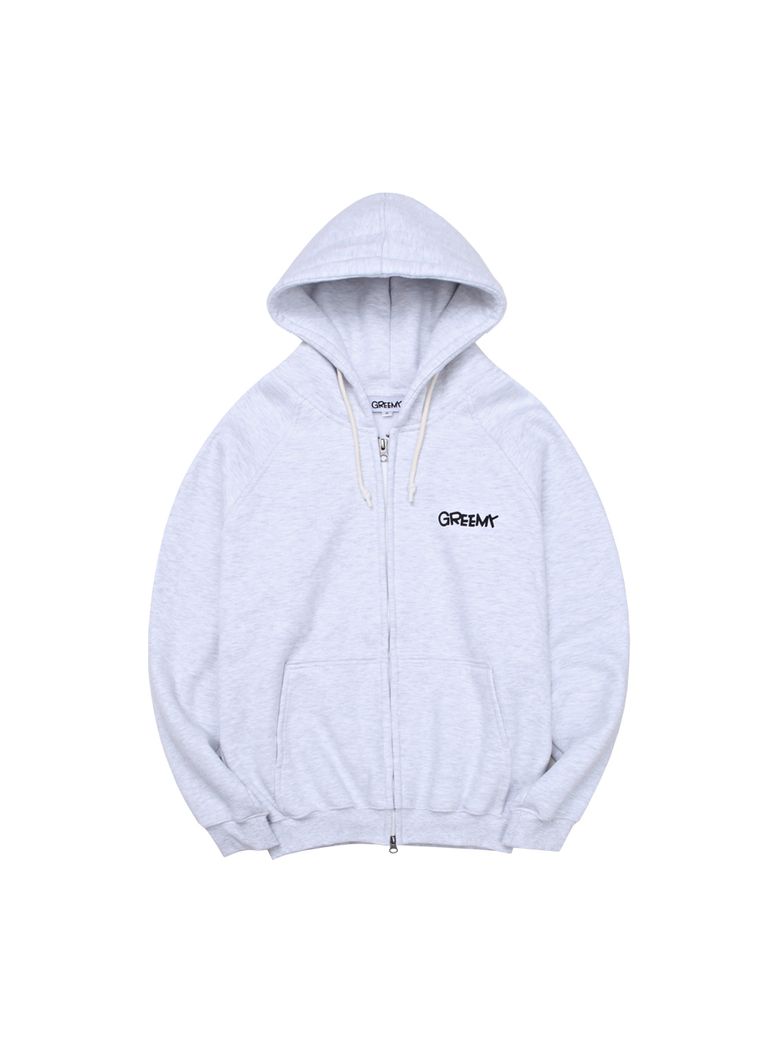SMALL LOGO HOODIE ZIP-UP (MELANGE GREY)