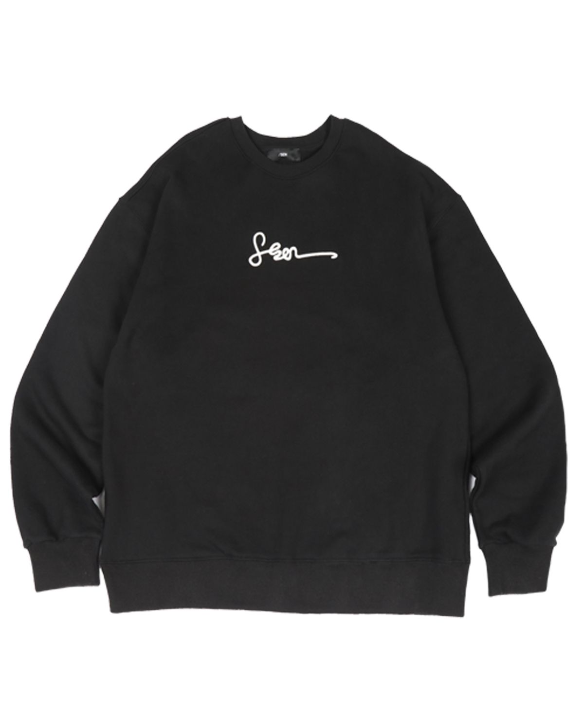 몽키플라워(Monkey Flower) 공용 엠보로고자수 맨투맨/SF1WMT02U BLACK
