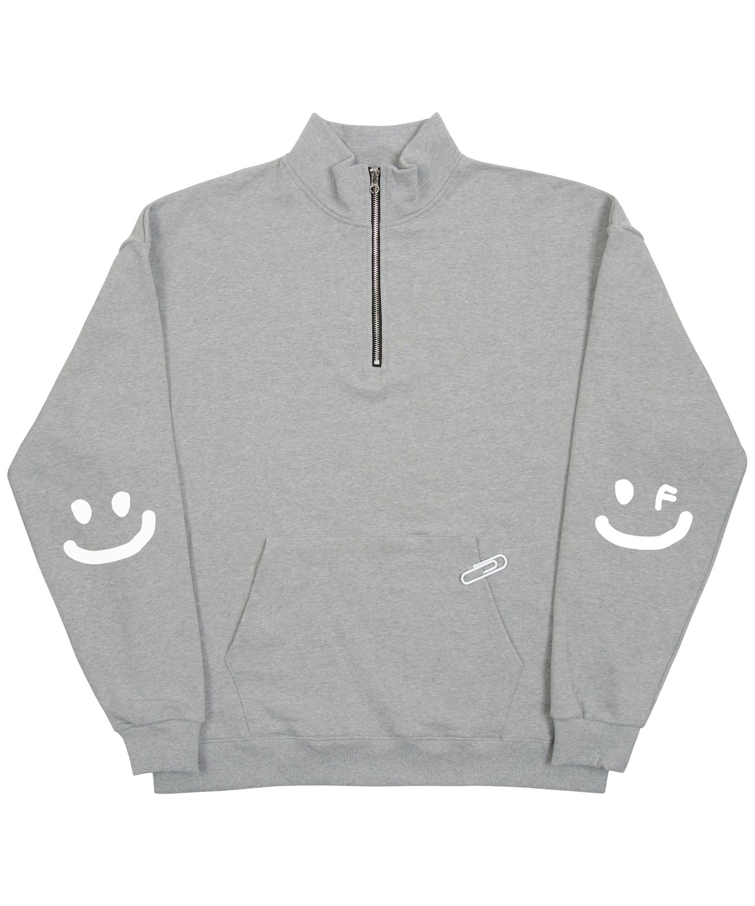 【GRAVER】Elbow drawing smile white clip zip up hoodie Designer fashion, Seoul-fully created | W Concept