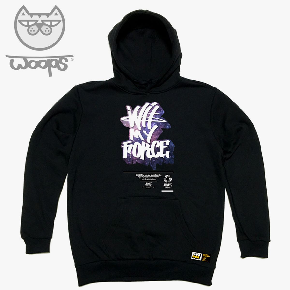 돌돌(DOLDOL) WOOPS_HOODY_92 스케이트보드 고양이 웁스 캐릭터 후드티 후디
