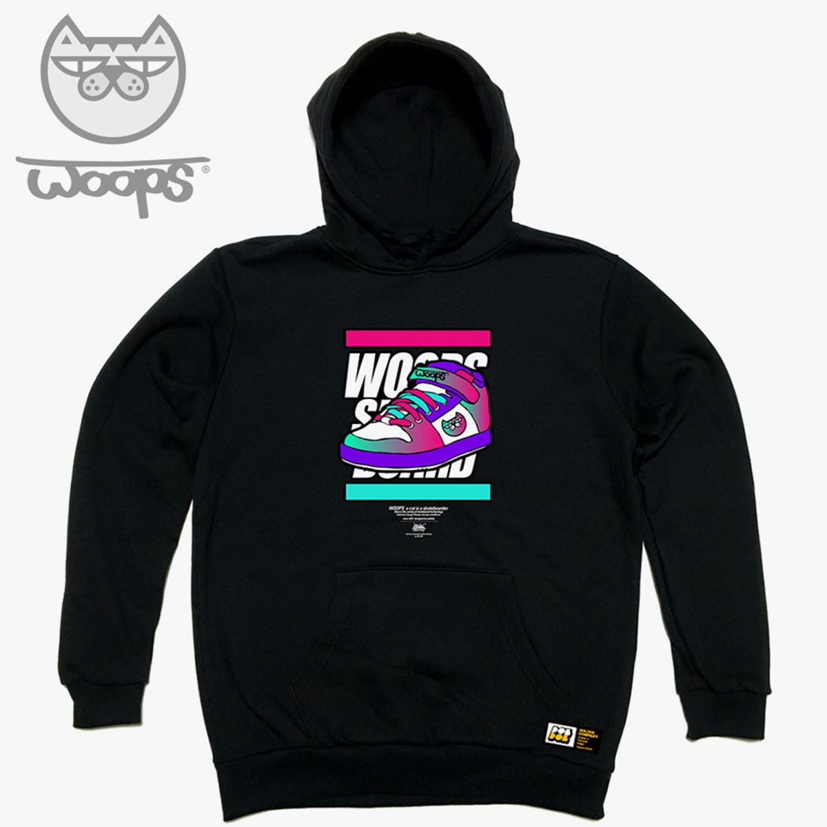 돌돌(DOLDOL) WOOPS_HOODY_90 스케이트보드 고양이 웁스 캐릭터 후드티 후디