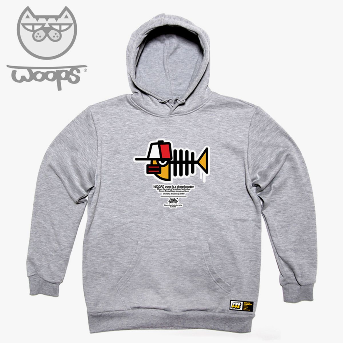 돌돌(DOLDOL) WOOPS_HOODY_89 스케이트보드 고양이 웁스 캐릭터 후드티 후디