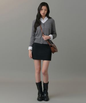우먼즈 베이식 미니 스커트 [블랙]