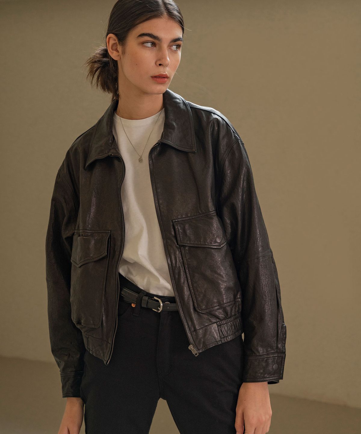 시야쥬(SIYAZU) SIOT4022 Italian Lambskin Washing Bomber JK