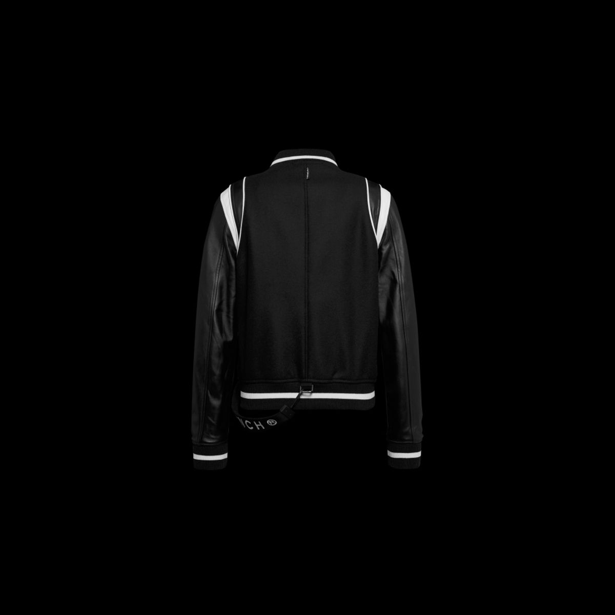 트렌치런던(TRENCH LONDON) 스타디움  레더 재킷 (BLACK/BLACK/WHTIE)