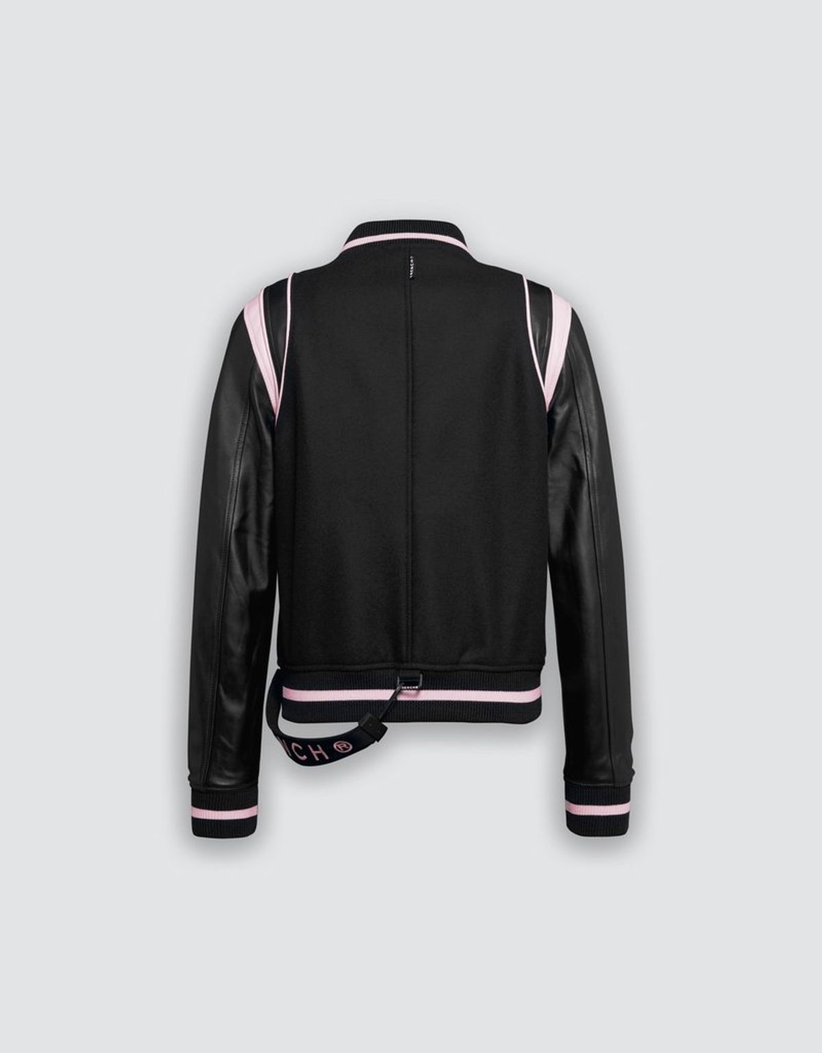 트렌치런던(TRENCH LONDON) 스타디움  레더 재킷 (BLACK/BLACK/PINK)