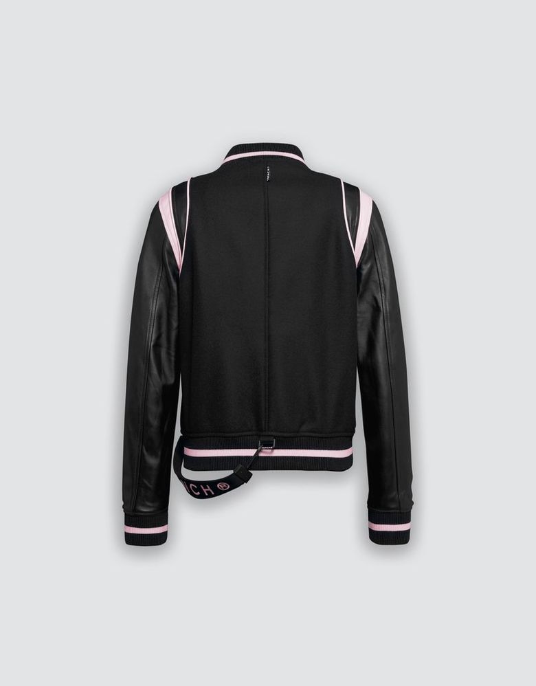 스타디움  레더 재킷 (BLACK/BLACK/PINK)
