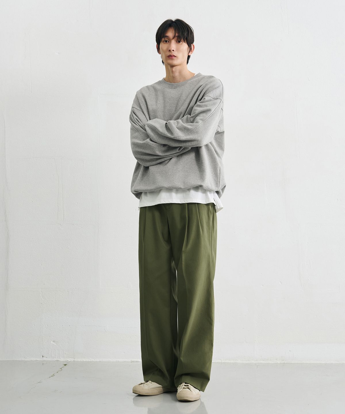 드로우핏(DRAW FIT) 와이드 밴딩 치노 팬츠 [KHAKI]