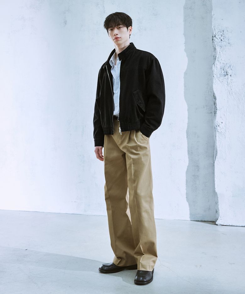 와이드 밴딩 치노 팬츠 [BEIGE]