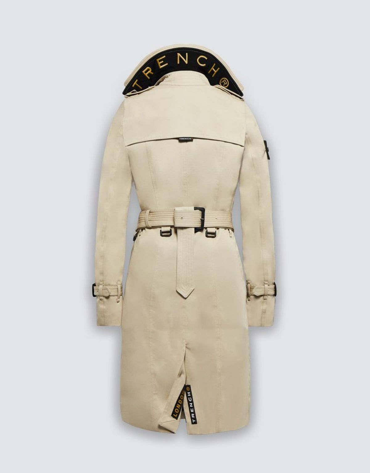 트렌치런던(TRENCH LONDON) 퀸 클래식 트렌치 코트 (STONE/BLACK/GOLD)