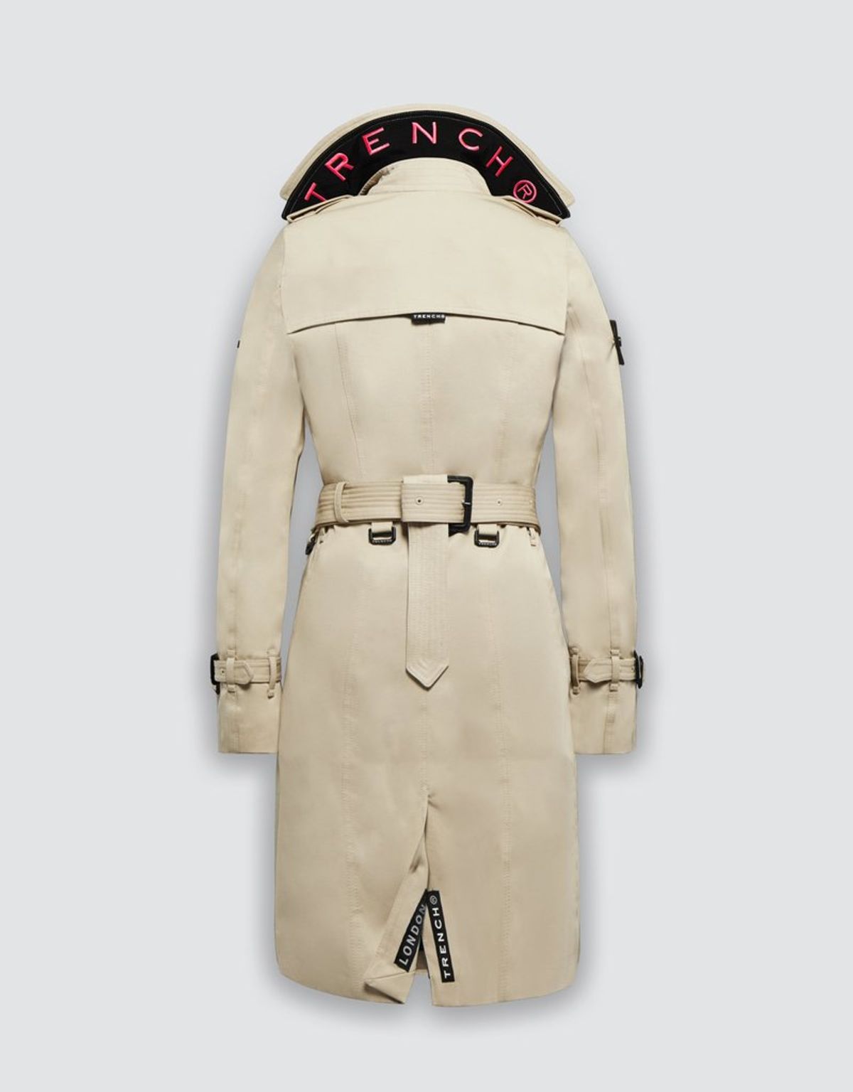 트렌치런던(TRENCH LONDON) 퀸 클래식 트렌치 코트 (STONE/BLACK/PINK)