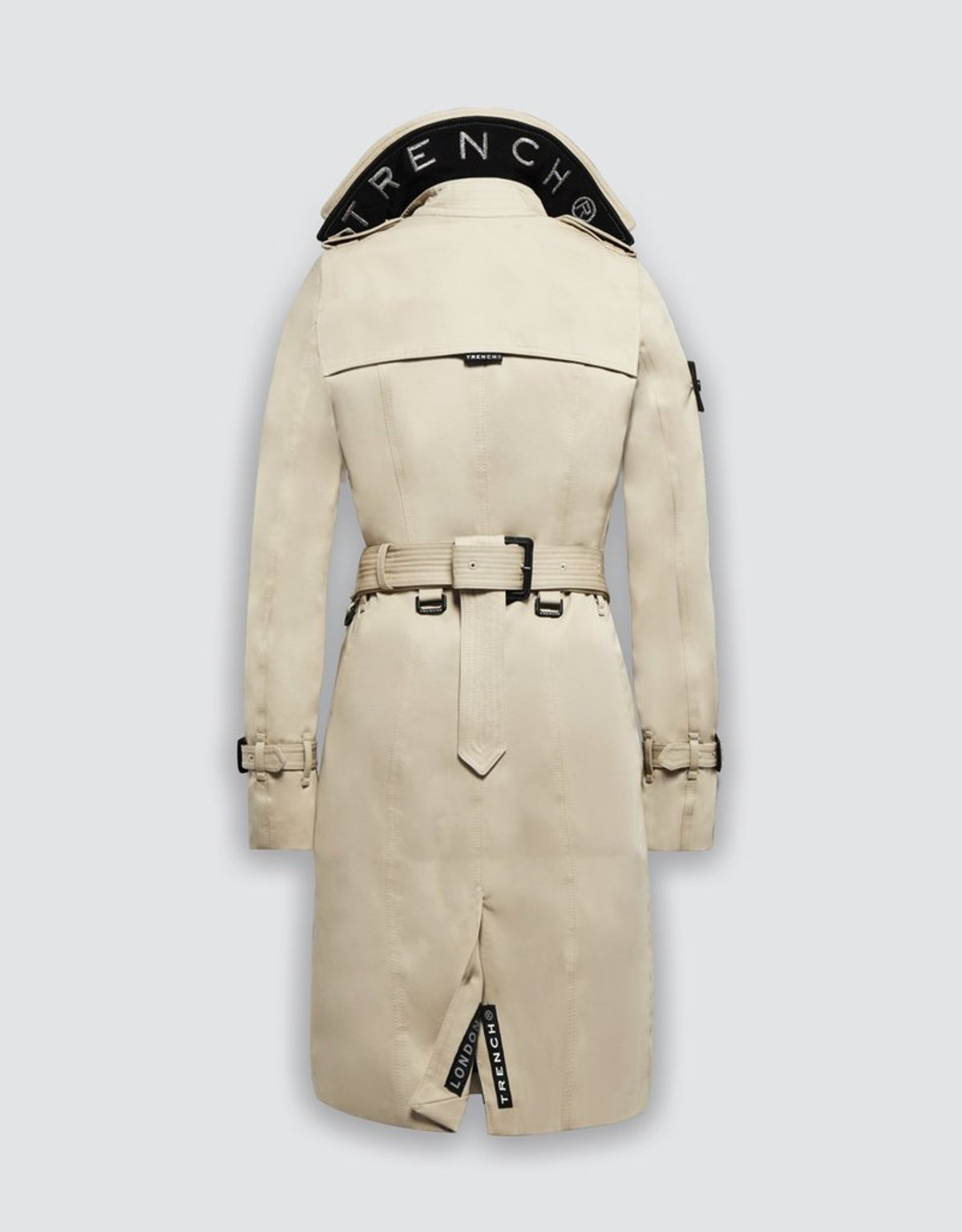 트렌치런던(TRENCH LONDON) 퀸 클래식 트렌치 코트 (STONE/BLACK/SILVER)