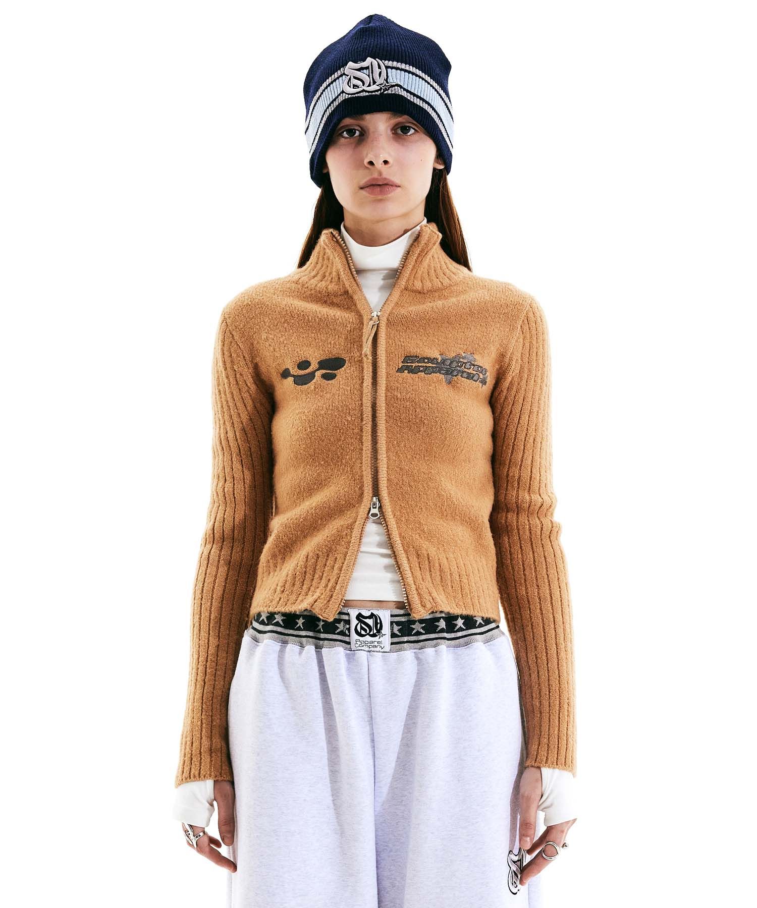 MUSINSA公式 | SCULPTOR Atom Zip-up Sweater Deep Beige