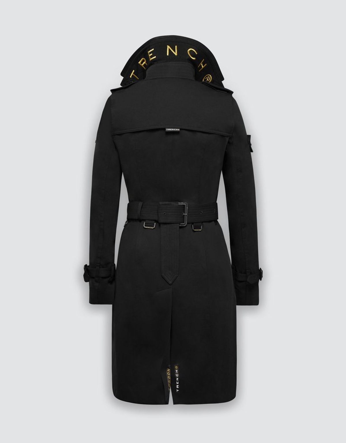 트렌치런던(TRENCH LONDON) 퀸 클래식 트렌치 코트 (BLACK/BLACK/GOLD)