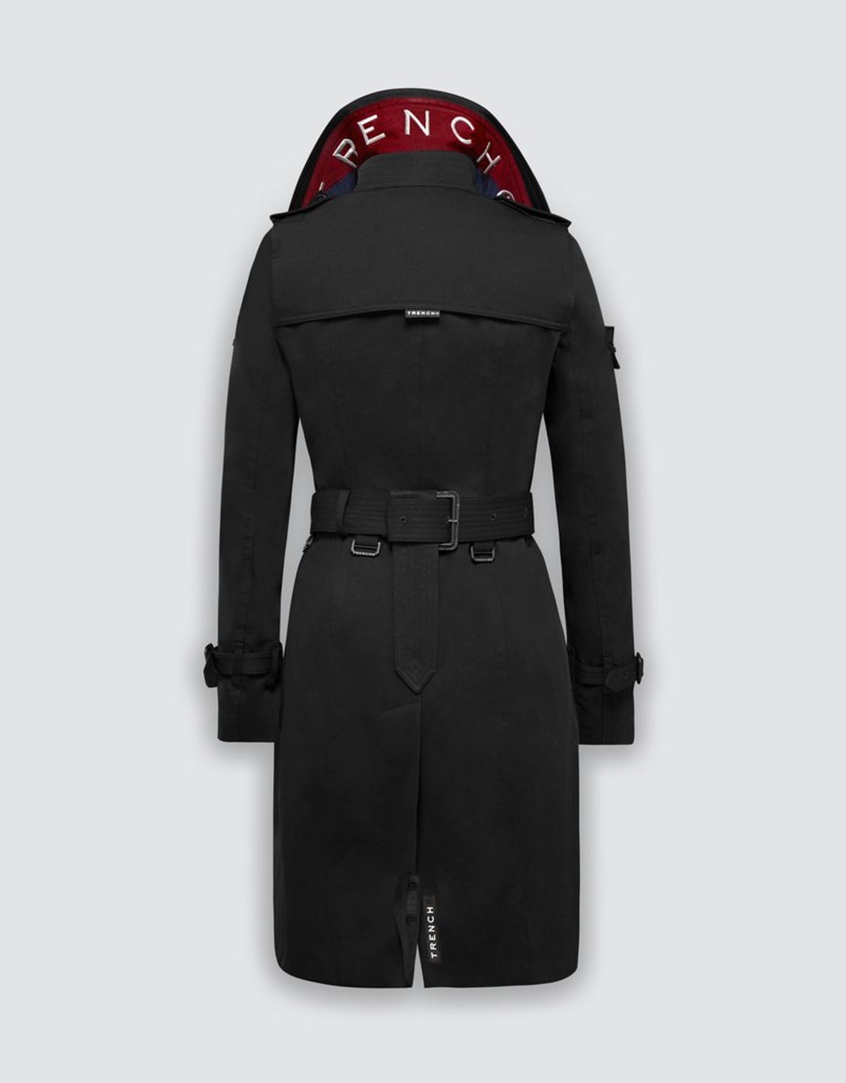 트렌치런던(TRENCH LONDON) 퀸 클래식 트렌치 코트 (BLACK/FLAG/SILVER)
