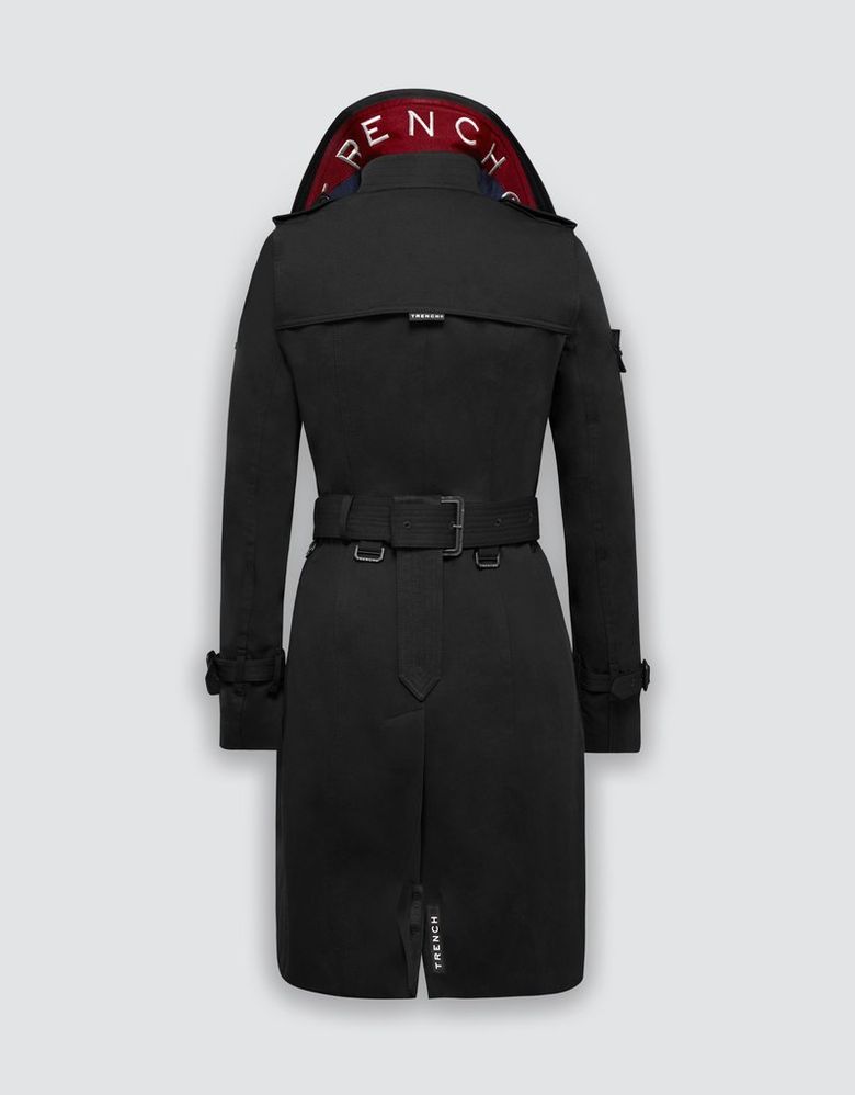 퀸 클래식 트렌치 코트 (BLACK/FLAG/SILVER)