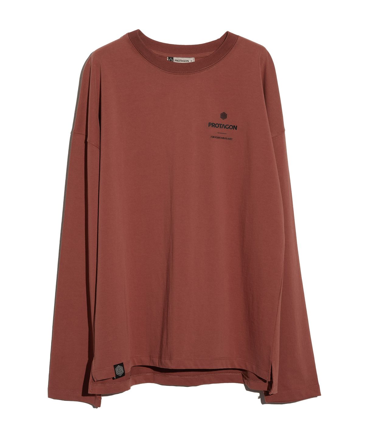 프로타곤(PROTAGON) OG Symbol Oversized Long-sleeved Tee (Brown)