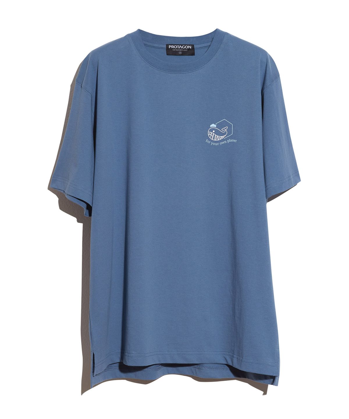 프로타곤(PROTAGON) Whale Symbol Short-sleeved Tee (Blue)
