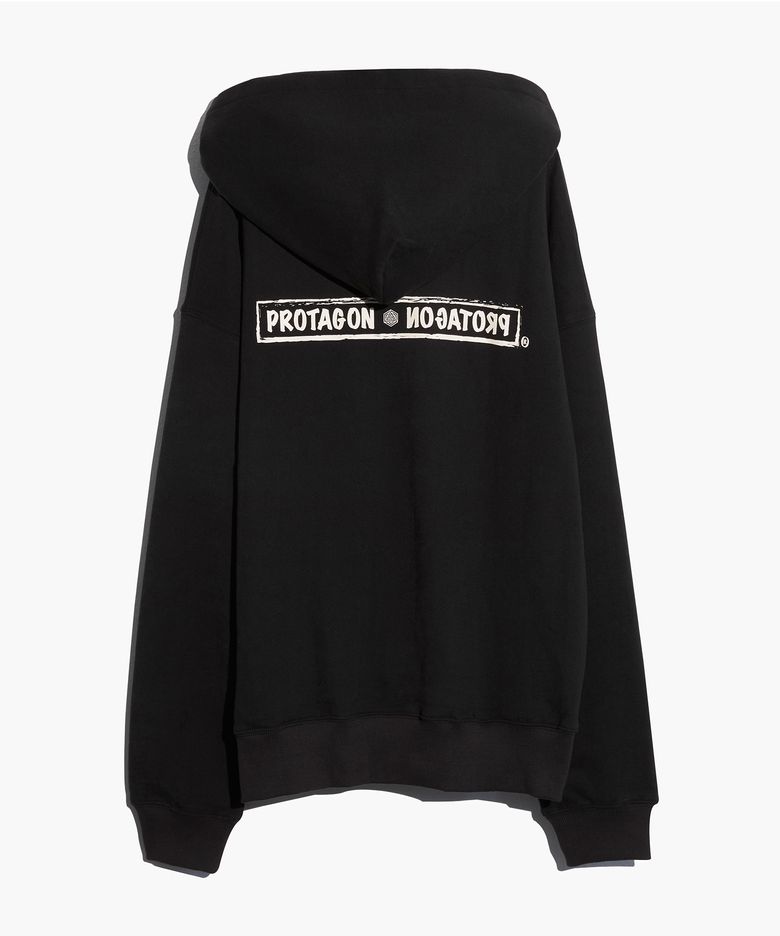 Rough Box Logo Oversized Hoodie (Black)