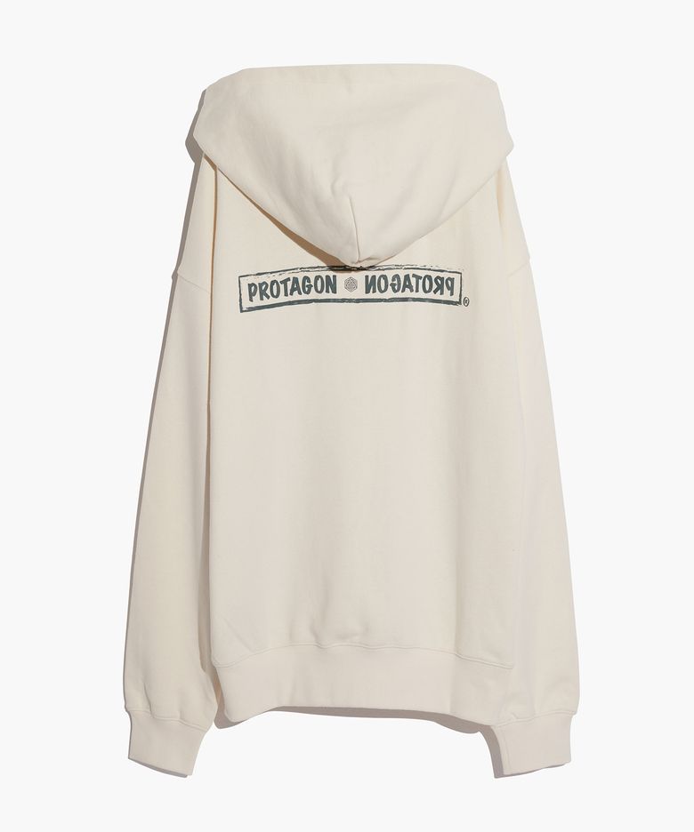Rough Box Logo Oversized Hoodie (Ivory)