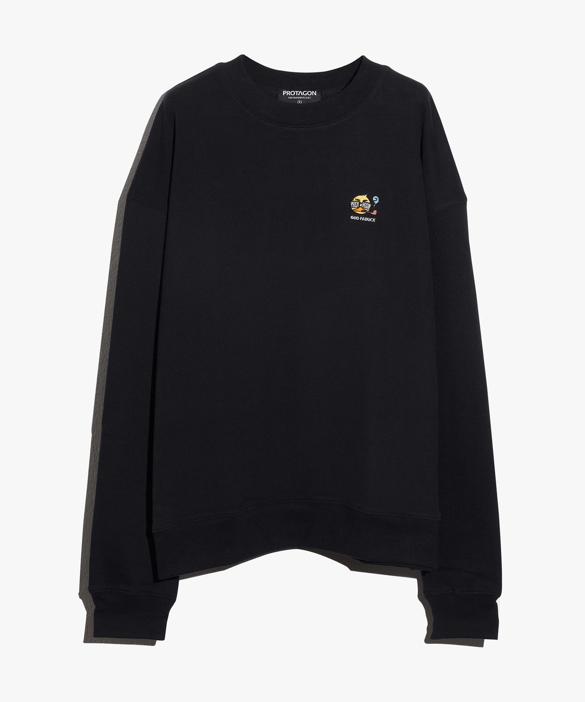 프로타곤(PROTAGON) God Faduck Oversized Sweat Shirts (Black)