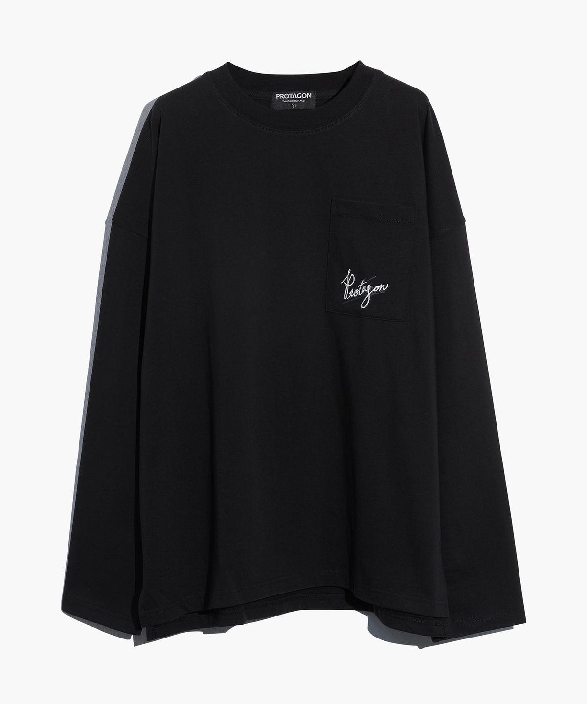 프로타곤(PROTAGON) Hand Writhing Logo Long-sleeved Tee (Black)