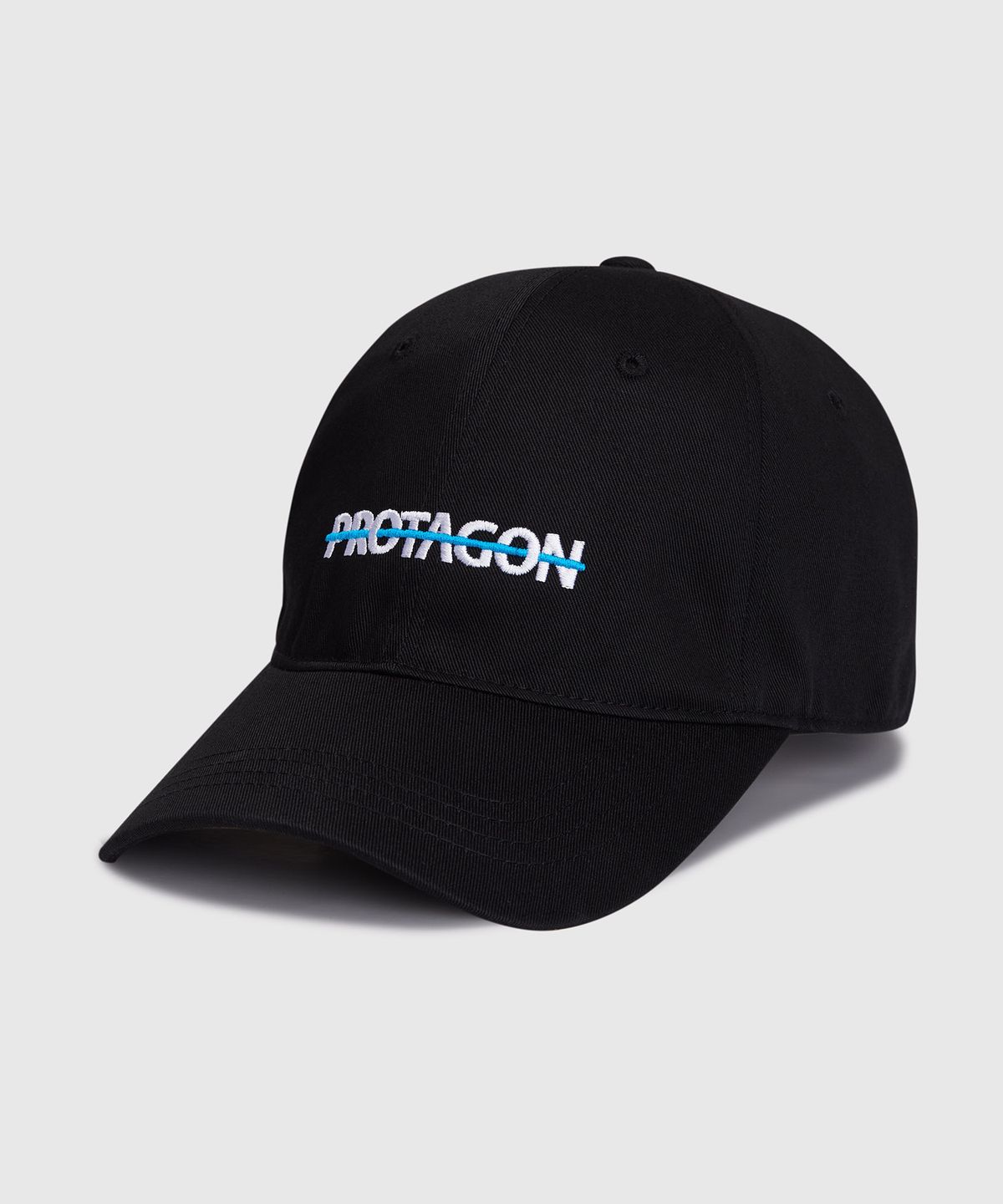 프로타곤(PROTAGON) Parallel Line Logo Ball Cap (Black)