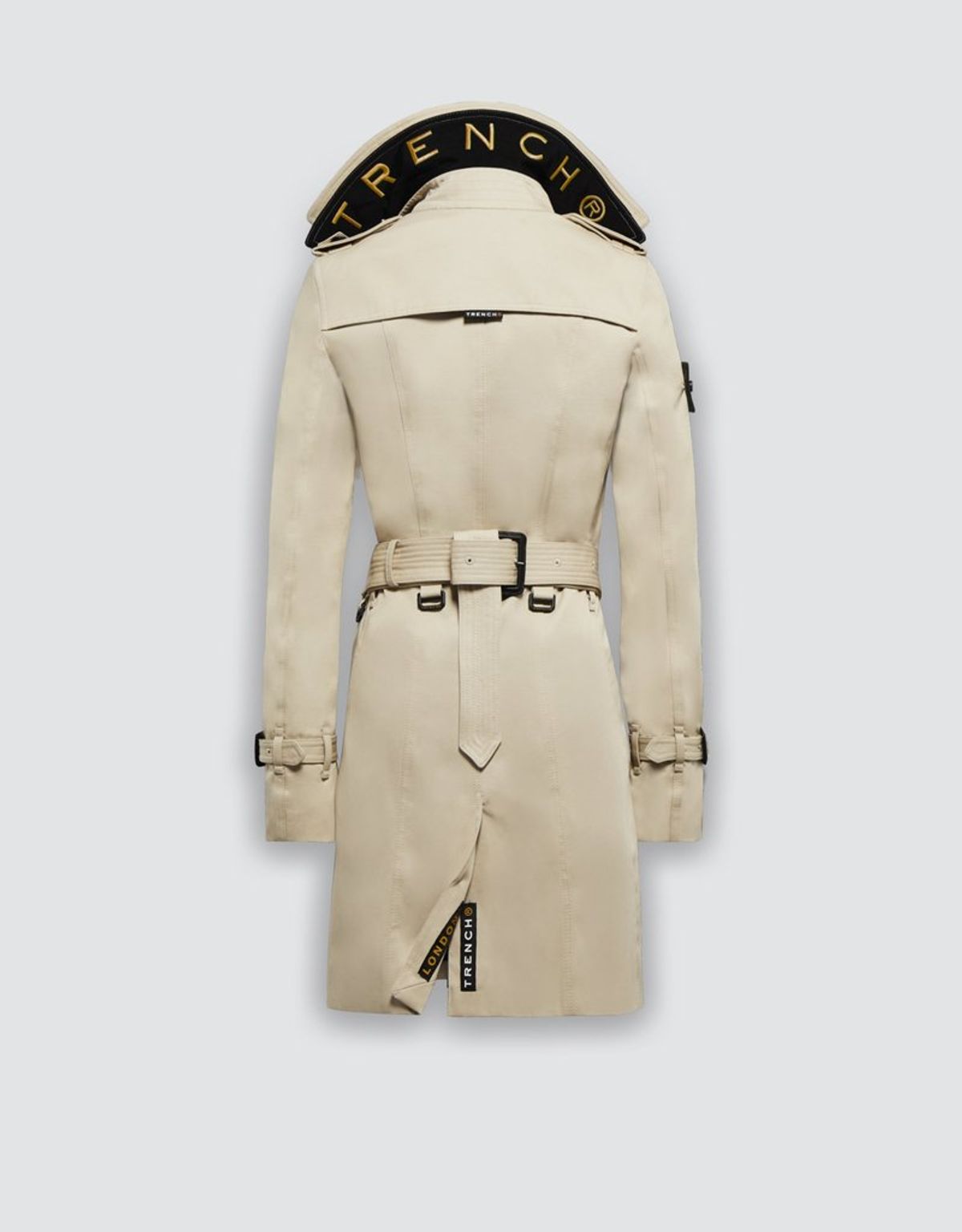 트렌치런던(TRENCH LONDON) 슬림 트렌치 코트 (STONE/BLACK/GOLD)
