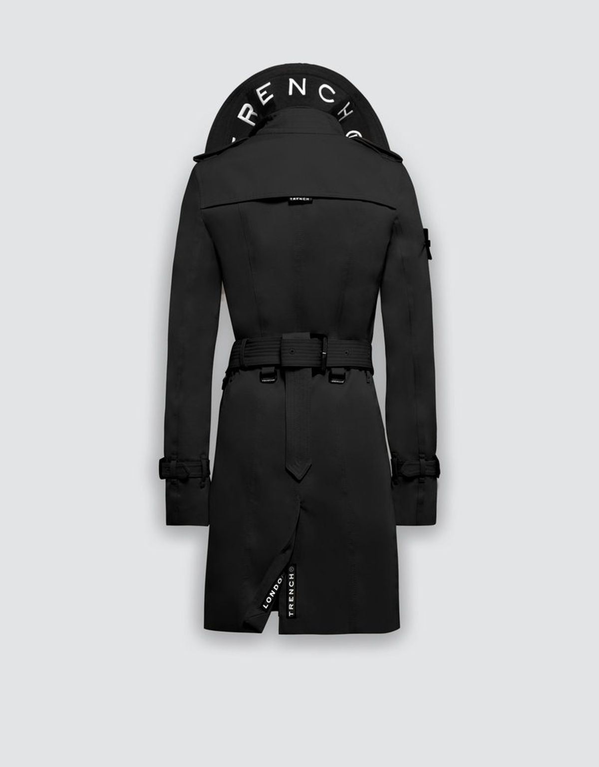 트렌치런던(TRENCH LONDON) 슬림 트렌치 코트 (BLACK/BLACK/WHITE)
