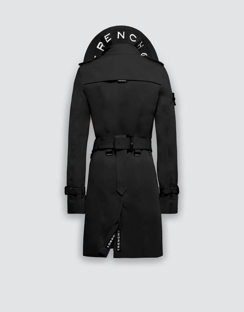 슬림 트렌치 코트 (BLACK/BLACK/WHITE)