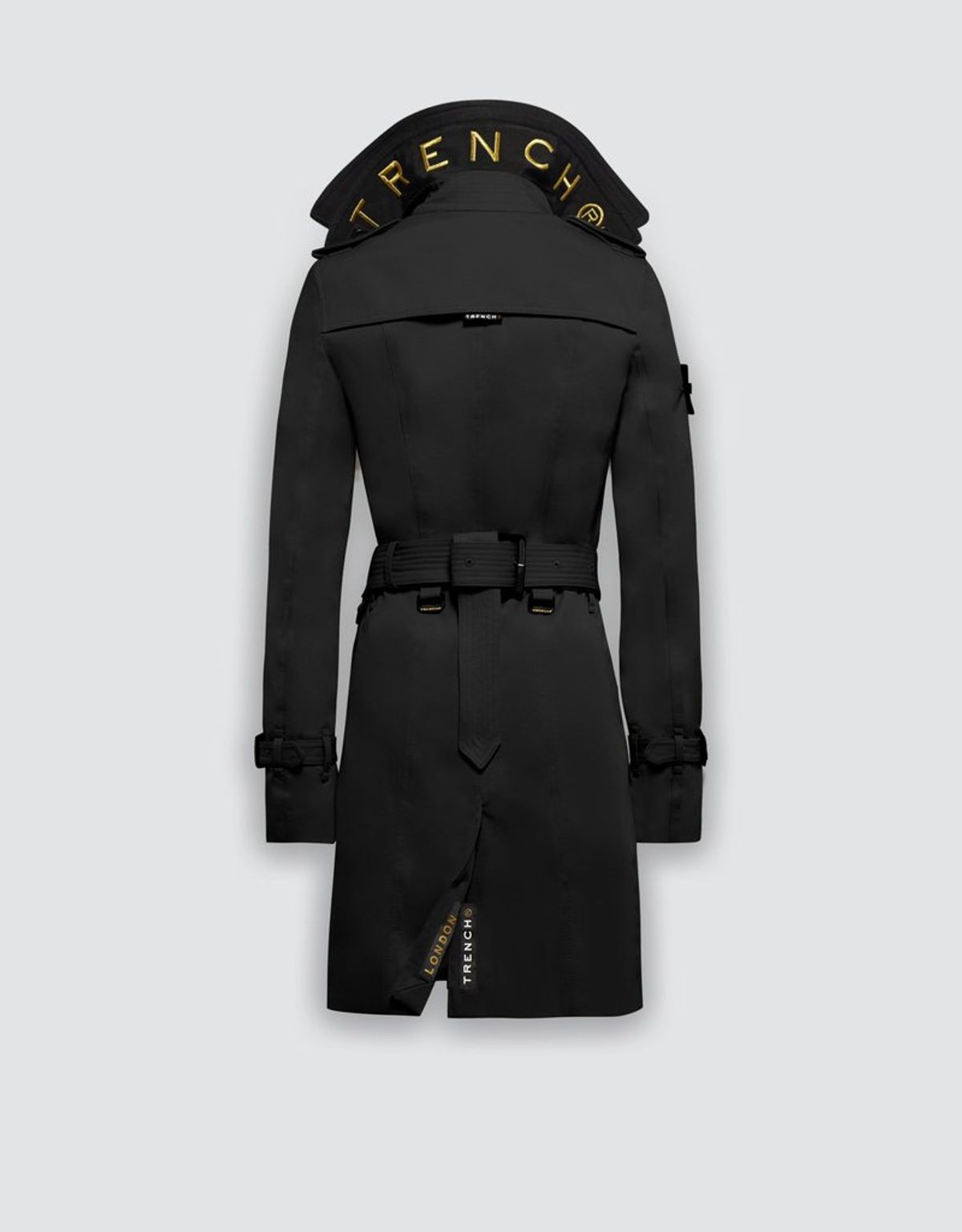 트렌치런던(TRENCH LONDON) 슬림 트렌치 코트(BLACK/BLACK/GOLD)