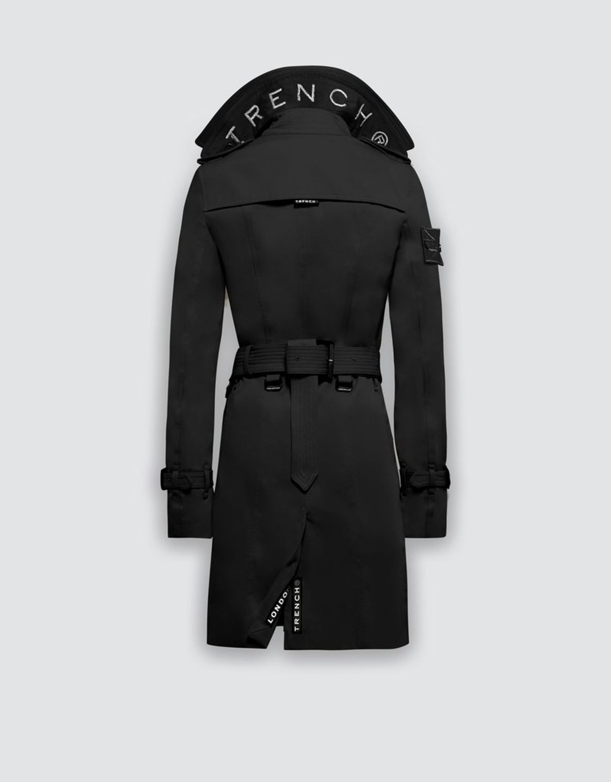 트렌치런던(TRENCH LONDON) 슬림 트렌치 코트(BLACK/BLACK/SILVER)