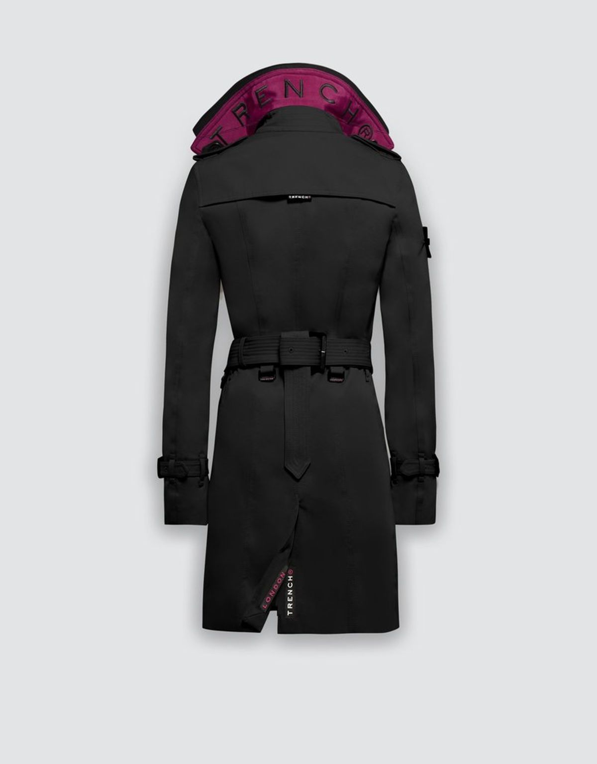 트렌치런던(TRENCH LONDON) 슬림 트렌치 코트(BLACK/PINK/BLACK)