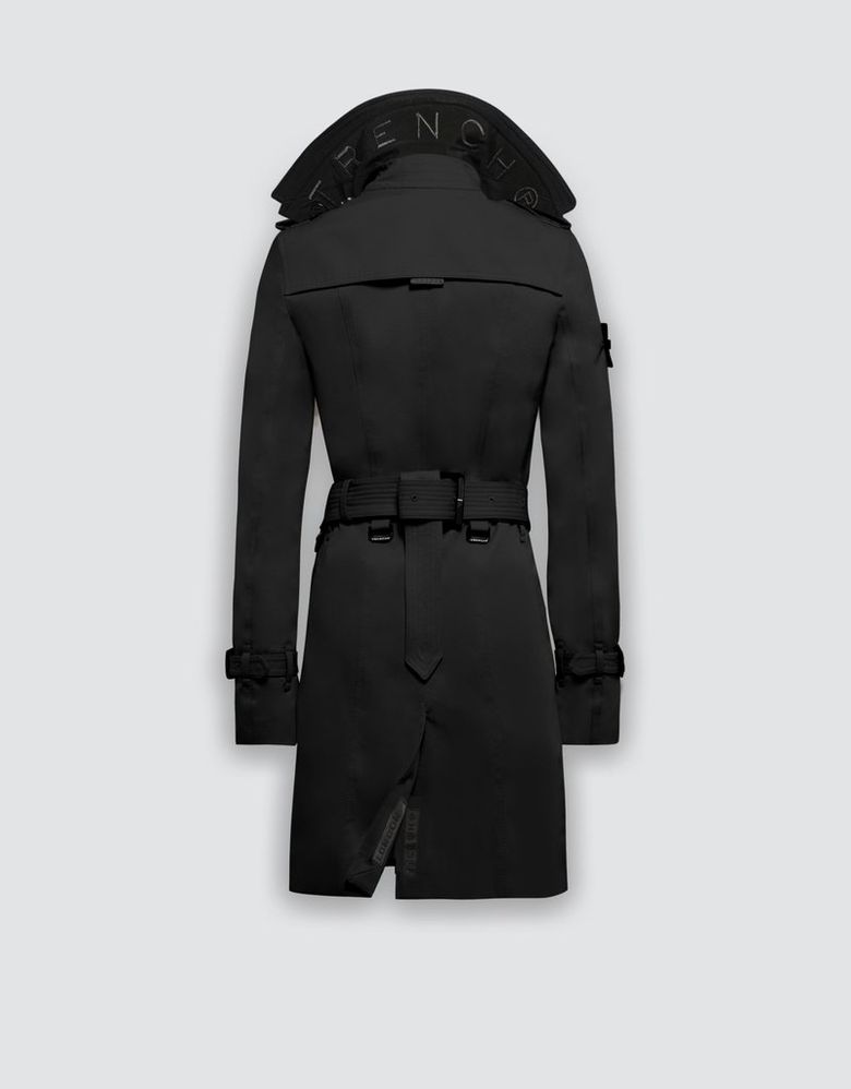 슬림 트렌치 코트 (BLACK/BLACK/BLACK)