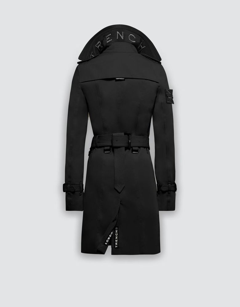슬림 트렌치 코트(BLACK/BLACK/GRANITE)
