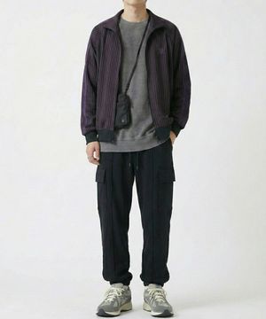 미니멀 스탠다드 세미 와이드 카고 조거 슬랙스 Black