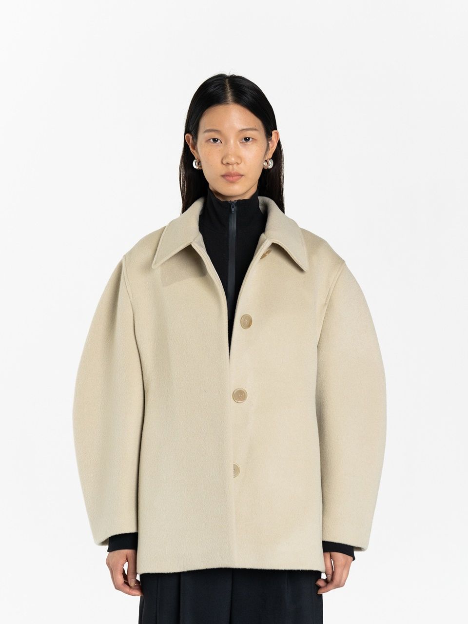 아모멘토(AMOMENTO) HOURGLASS HALF COAT (2COLORS) - 사이즈 & 후기