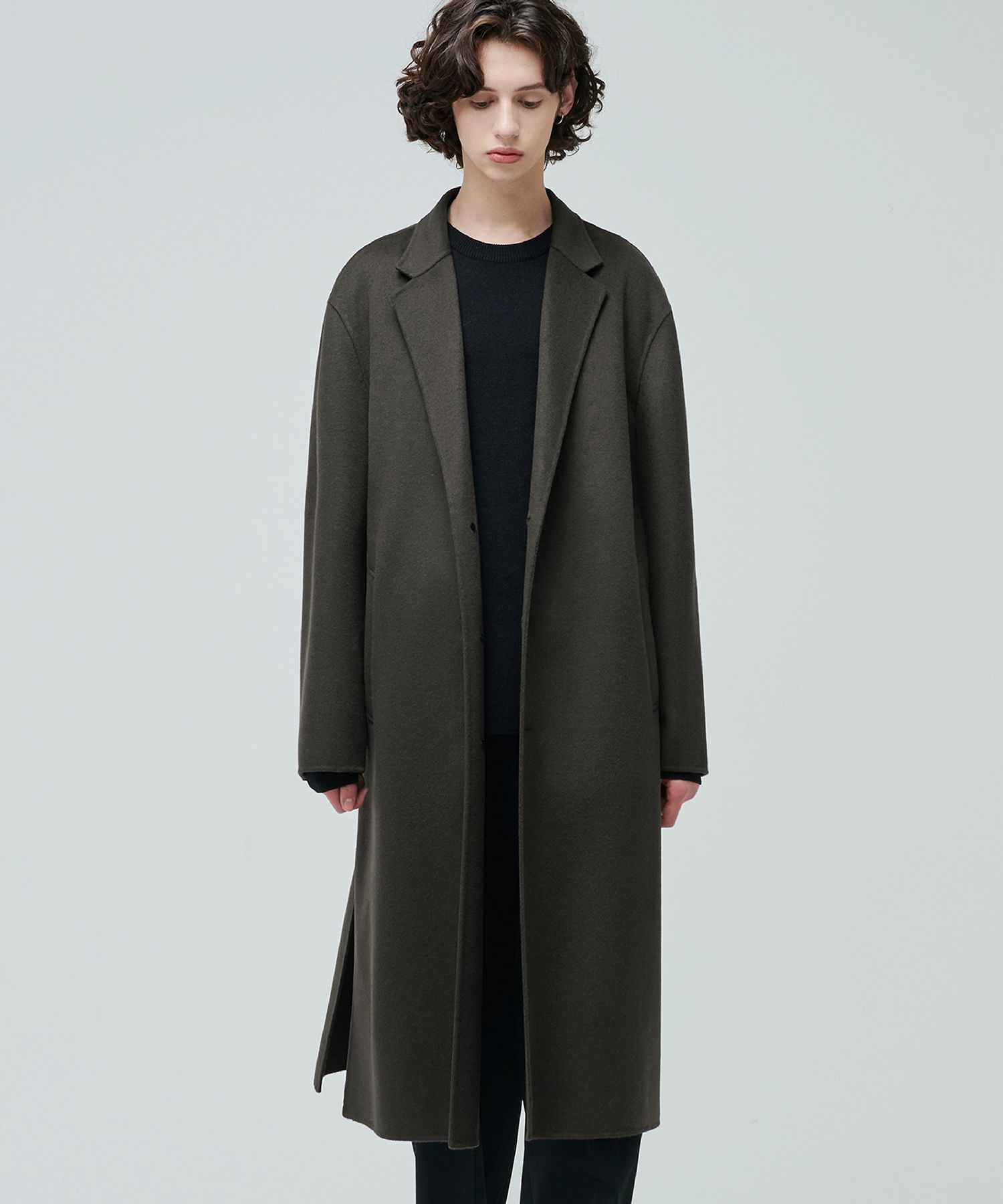 【未使用品】musinsa standard ブラウンロングコート S MUSINSA公式 | MUSINSA STANDARD CASHMERE BLEND HANDMADE SIDE