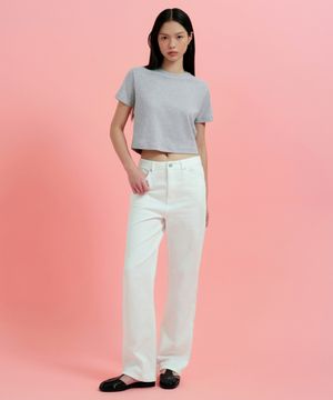 우먼즈 스트레이트 데님 팬츠 [화이트]