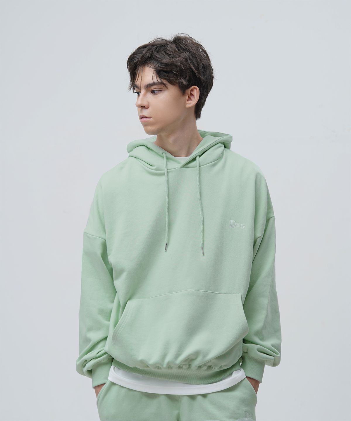 디쏘에이치(D.XO.H) 사이드로고 후드 민트